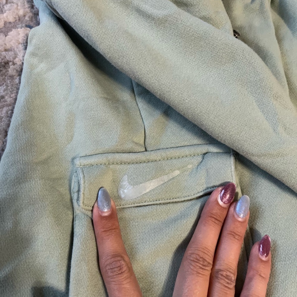 Nike Women’s Sportswear Drawstring Chrome Swoosh Shorts Tiffany Green XS - Picture 2 of 4